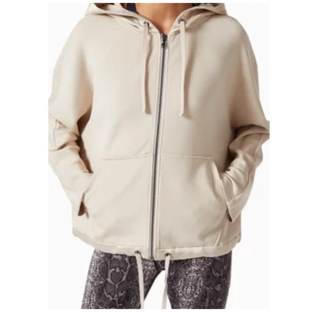 Varley Women's Pale Pink Cream Full Zip Soft Moreno Hoodie XS Norm Softcore